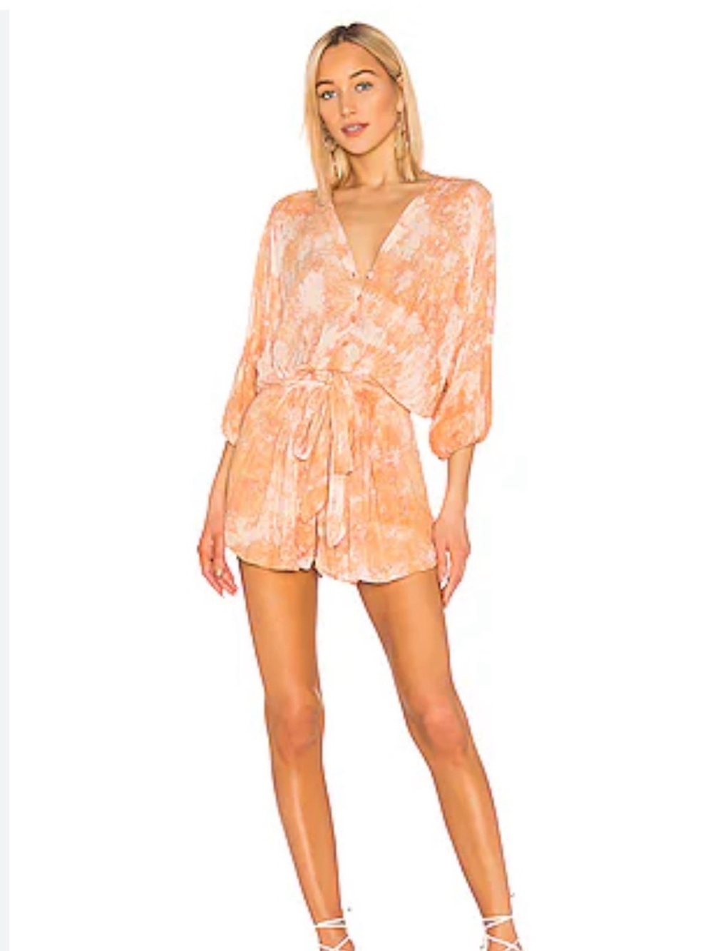 Young Fabulous & Broke Kyra Romper – Honey Micro Wash Tie-Dye | Size Large